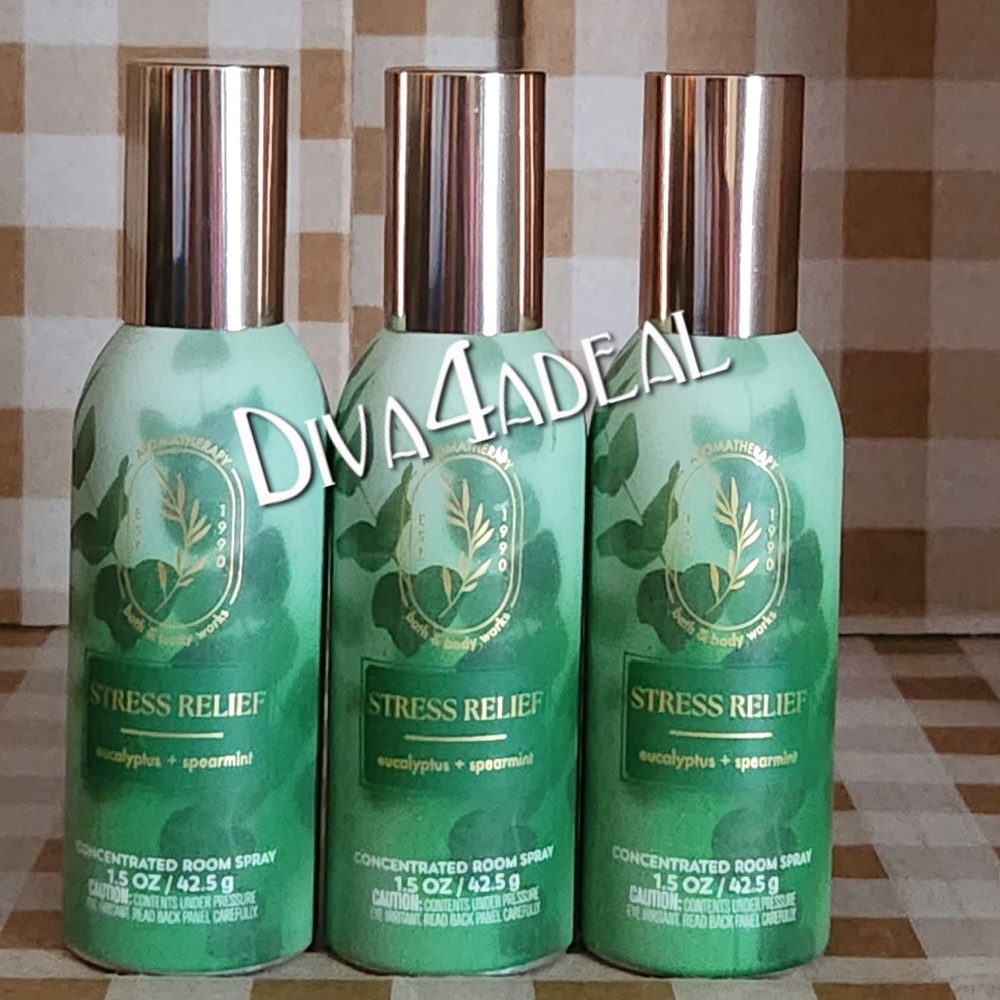 3X Bath & Body Works EUCALYPTUS SPEARMINT 1.5 oz Concentrated Room Sprays